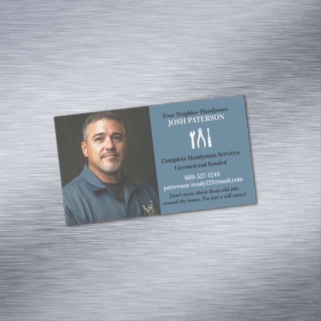 Handyman with Photo Magnetic Business Card (In Situ)