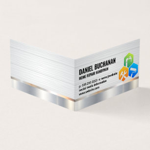 Handyman   Wood Metallic   House Services Business Card