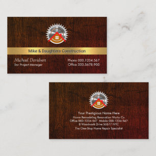 Handyman Wood Timber Layer Business Card