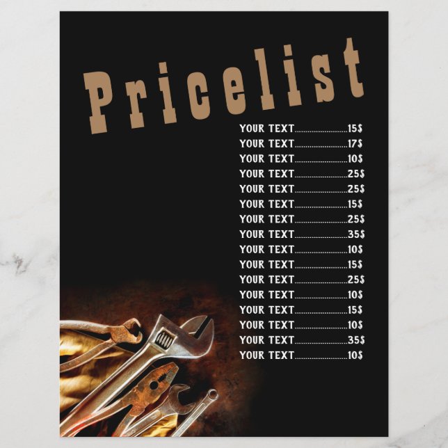 Handyman Work Price List Flyer (Front)