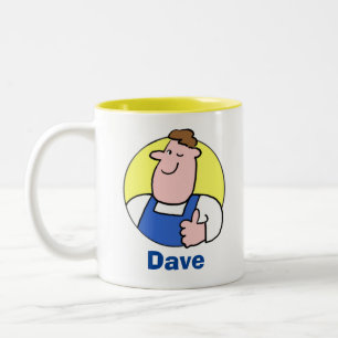 Handyman Worker Tradesman with Name Two-Tone Coffee Mug