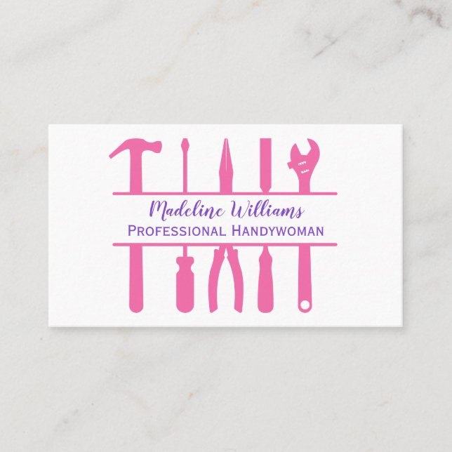 Handywoman Tools Minimalistic Business Card (Front)