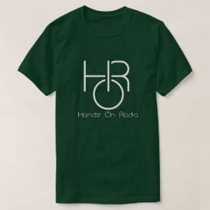 Handz On Radio Men's White Logo Tee with text