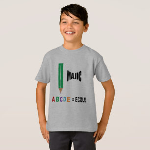 Hanes T-shirt light steel MAGIC SCHOOL