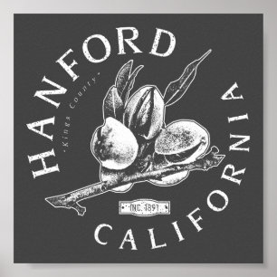 HANFORD KINGS CALIFORNIA VINTAGE - ALMOND FARM POSTER