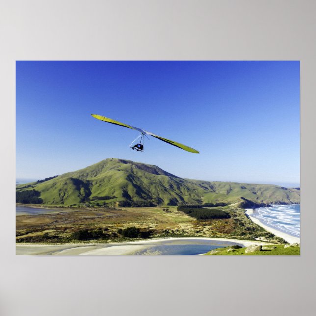 Hang Glider, Otago Peninsula, near Dunedin, Poster (Front)