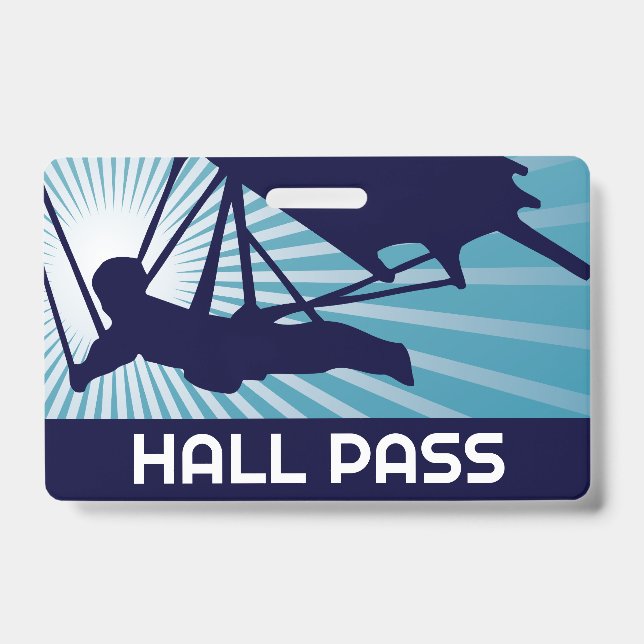 Hang Glider Teacher Hall Pass  Badge (Front)