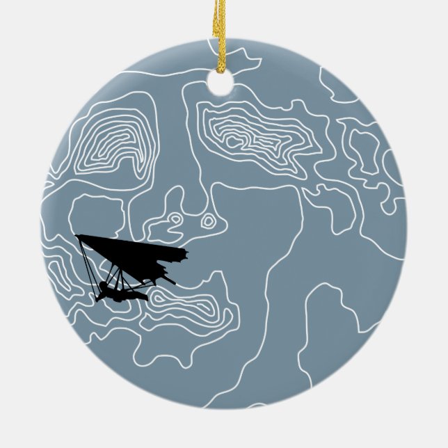 hang gliding by moonlight ceramic ornament (Back)