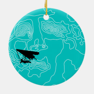 hang gliding by moonlight ceramic ornament