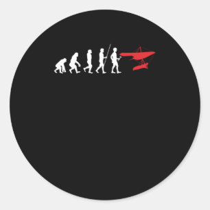 Hang Gliding Evolution Hang Glider Extreme Sports Classic Round Sticker