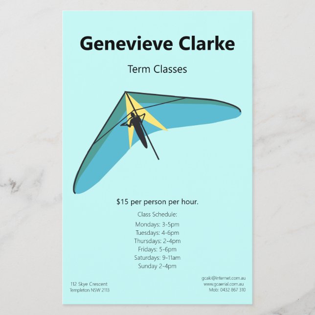 Hang Gliding Flyer (Front)