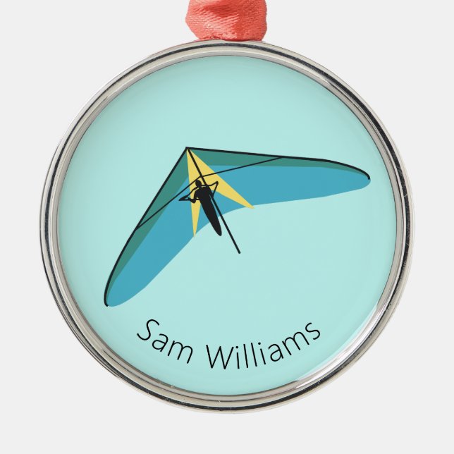 Hang Gliding Metal Ornament (Front)
