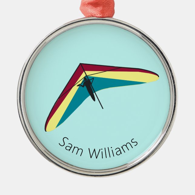 Hang Gliding Metal Ornament (Front)