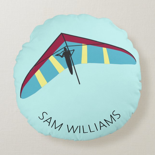 Hang Gliding Round Pillow (Front)