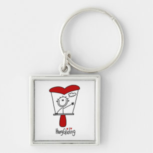 Hang Gliding Stick Figure Keychain