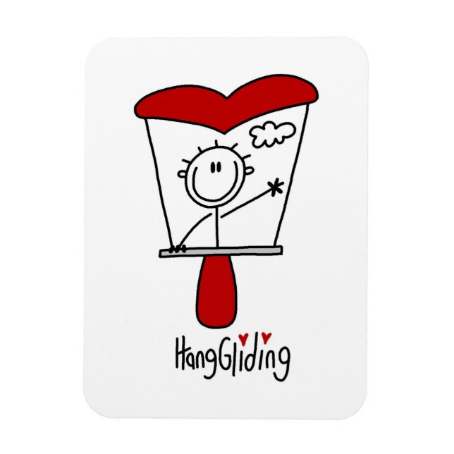 Hang Gliding Stick Figure Magnet (Vertical)