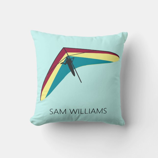 Hang Gliding Throw Pillow (Front)