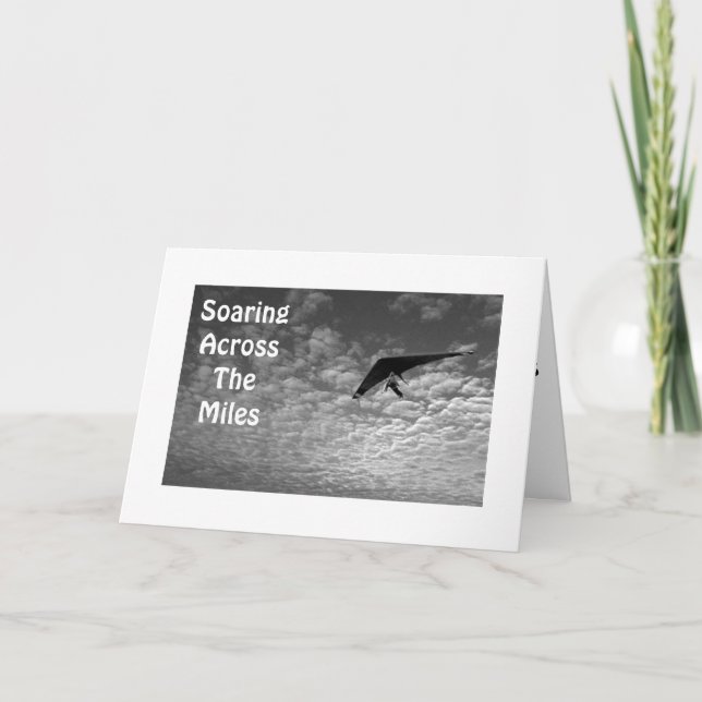 HANG GLIDING WISHES AT CHRISTMAS ACROSS MILES HOLIDAY CARD (Front)