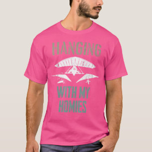 Hang Gliding With My Homies Silhouette Funny Hang  T-Shirt