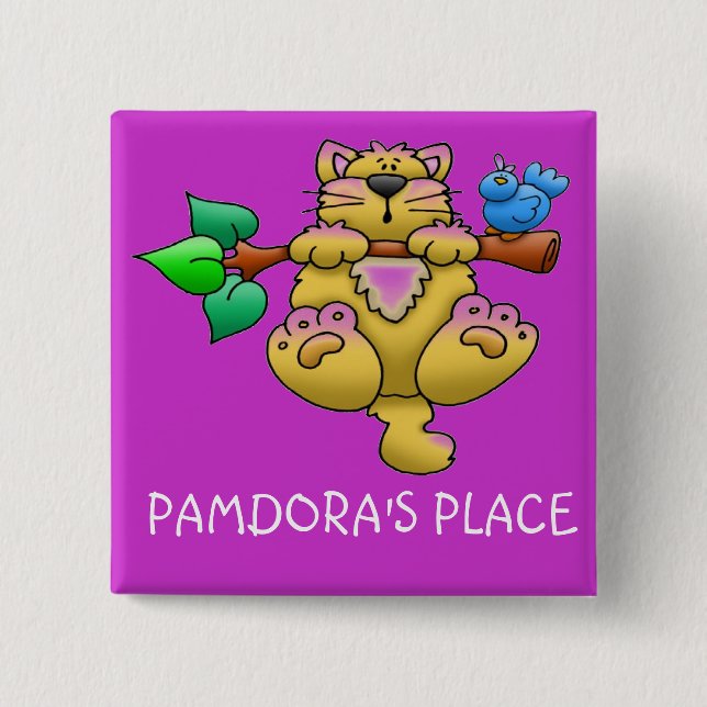 HANG IN THERE 2 INCH SQUARE BUTTON (Front)