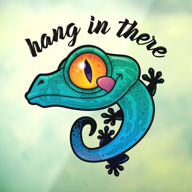 Hang In There Colourful Gecko Window Cling (Sheet 3)