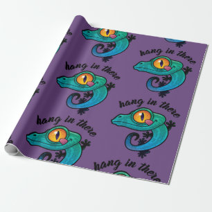 Hang In There Colourful Gecko Wrapping Paper
