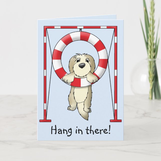 Hang in There Dog Agility Card (Front)
