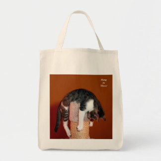 Hang in There Humourous Tabby Cat Tote
