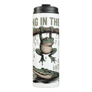 Hang In There It Gets Worse – Funny Frog & Crocodi Thermal Tumbler