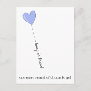 Hang in there! - Last Chemo Cute Lilac Balloon Postcard