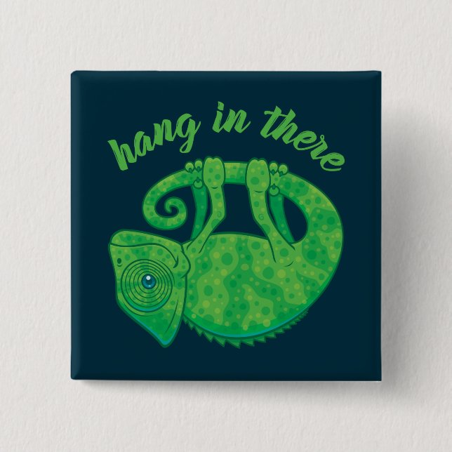 Hang In There Magical Chameleon 2 Inch Square Button (Front)