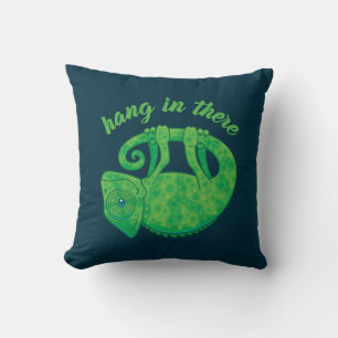 Hang In There Magical Chameleon Throw Pillow