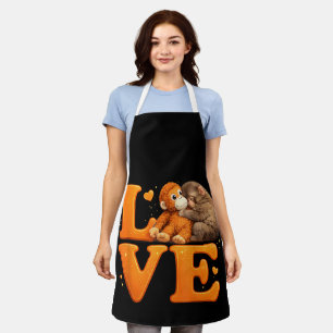 Hang in There Punch Monkey Cute Baby Macaque Apron