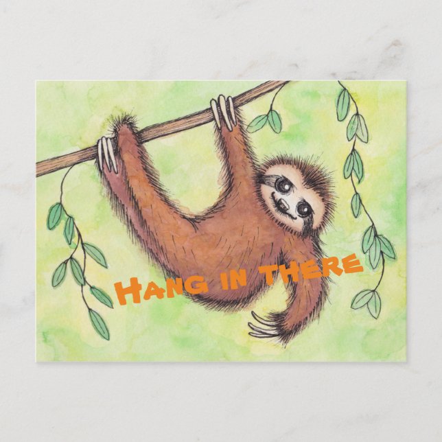 Hang in There Sloth Postcard (Front)