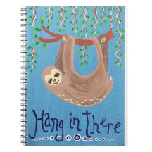 "Hang in There" Sloth Spiral Notebook