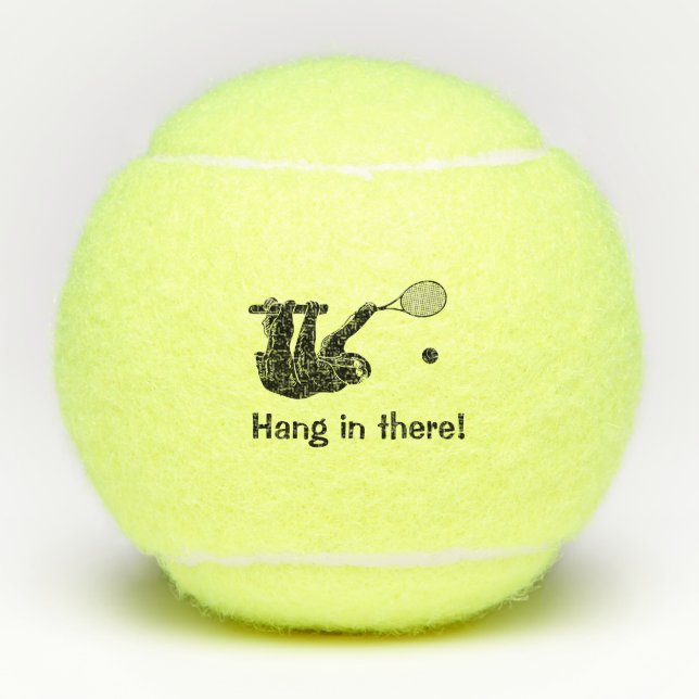 Hang In There! Sloth Tennis Player Tennis Balls (Front)