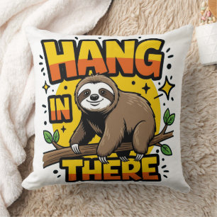 Hang In There Sloth Throw Pillow