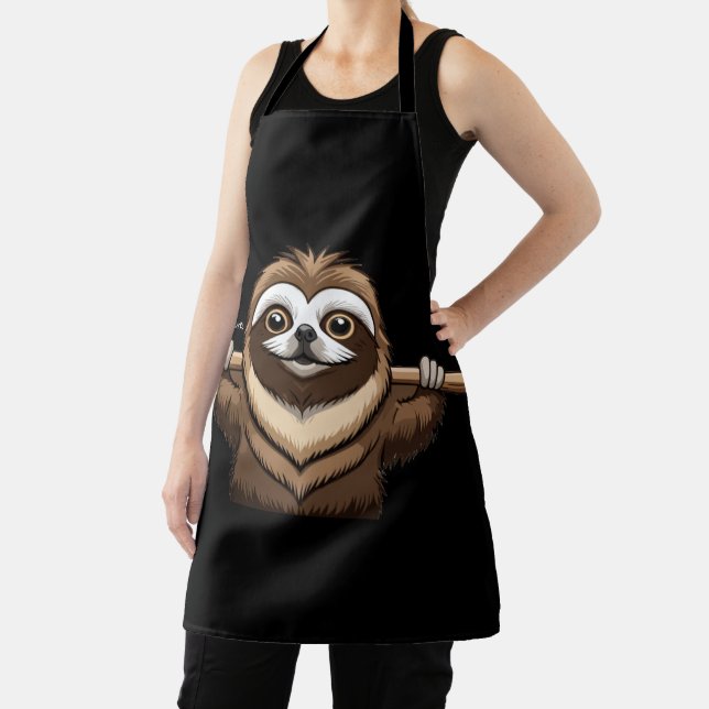 "Hang in There": Sloth's Encouraging Words  Apron (Insitu)