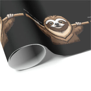 "Hang in There": Sloth's Encouraging Words  Wrapping Paper