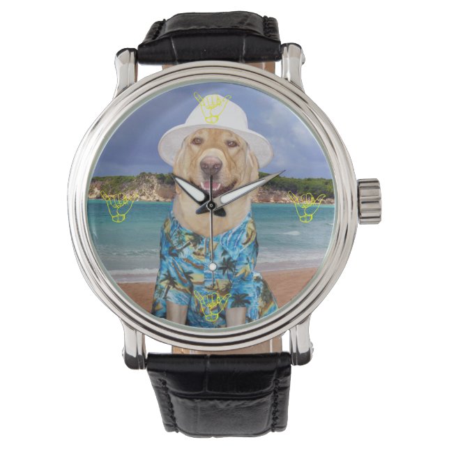 Hang Loose and Carry On Yellow Lab Lover Watch (Front)