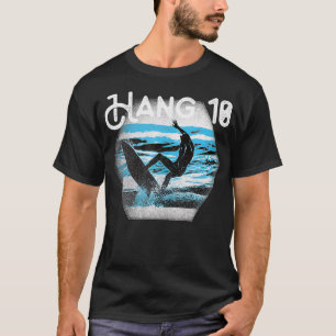 Hang Loose Big Wave Surfer Ink Stamp Distressed T-Shirt