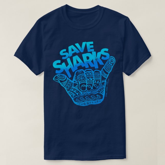 Hang Loose Save Sharks 1 T-Shirt (Design Front)