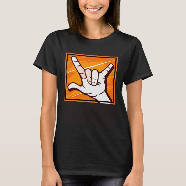 Hang Loose Surfer Hand Symbol T-Shirt (Front)