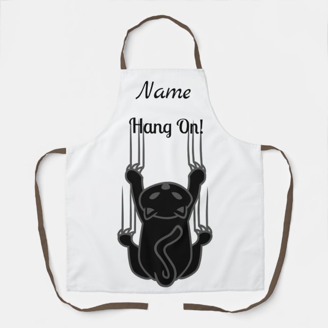Hang On Black Cat Thunder_Cove  Apron (Front)