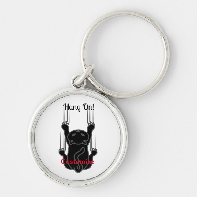 Hang On Black Cat Thunder_Cove Keychain (Front)