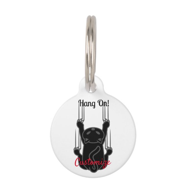 Hang On Black Cat Thunder_Cove  Pet Tag (Front)