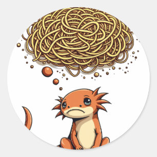 Hang On Let Me Overthink This Axolotl Introvert Hu Classic Round Sticker