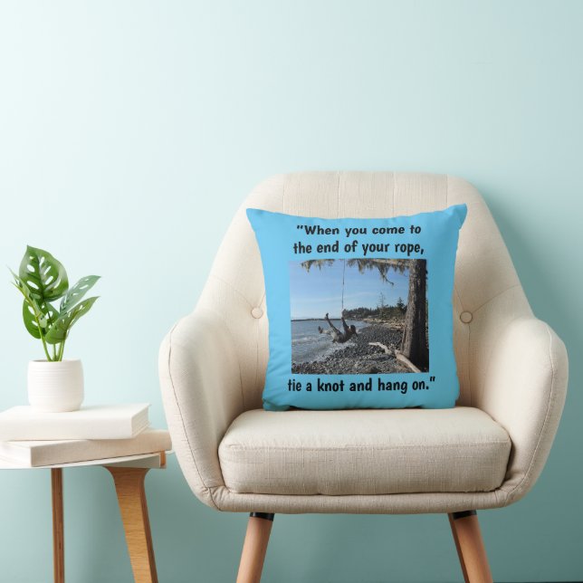 'Hang On' Throw Pillow (Chair)