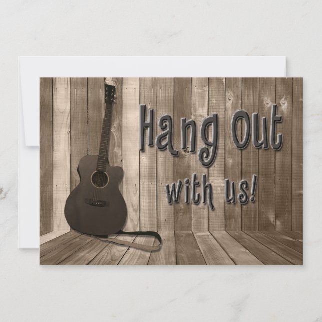 HANG OUT WITH US PARTY INVITATION - JAMMIN' GUITAR (Front)