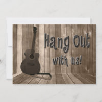 HANG OUT WITH US PARTY INVITATION - JAMMIN' GUITAR